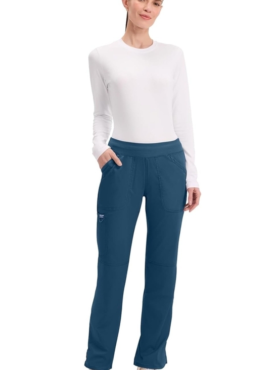 Cherokee Workwear Pants - Closet Clearance! Cherokee Carribean Blue Wide Leg Cargo Scrub Pants